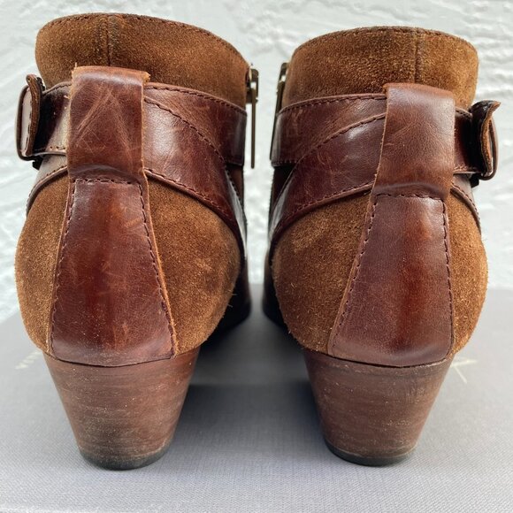 Aquatalia Farin Brushed Oil Weatherproof Brown Chestnut Suede Ankle Boots - Picture 6 of 10